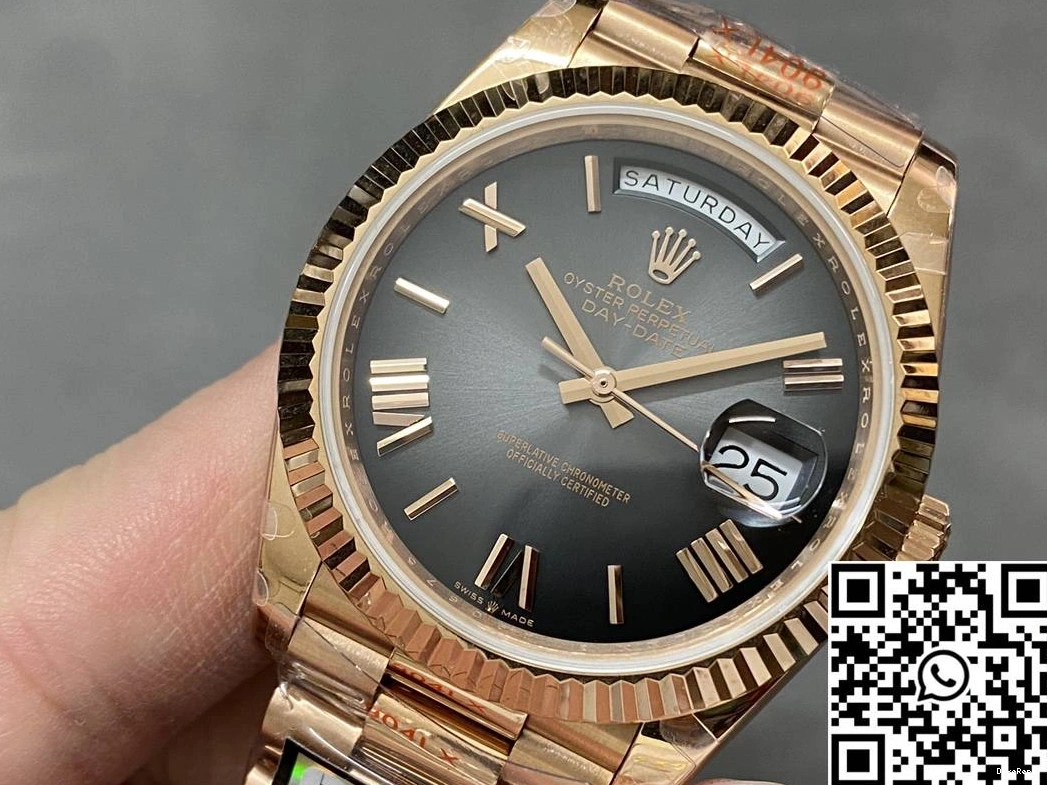 Factory Rolex Dial 228235-0055 v5 Tungsten Day Grey Date Steel QF 0119